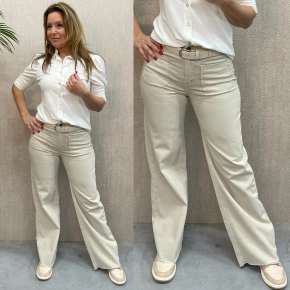Gemma Ricceri wide leg jeans beige