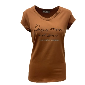 T-shirt Paris mon amour Brique SALE