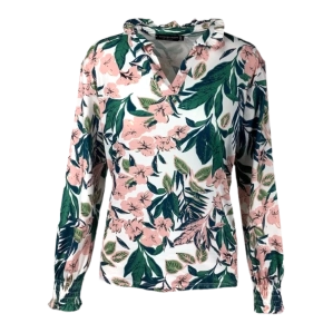 Shirt Jolie flowerprint wit roze groen SALE