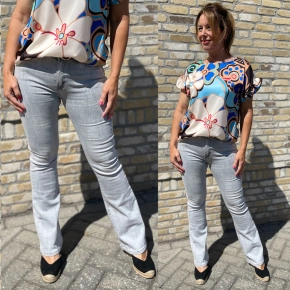 Norfy flared jeans lichtgrijs Belinda SALE