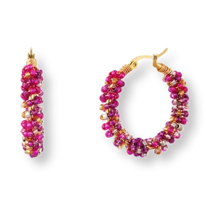 Purple beads earrings