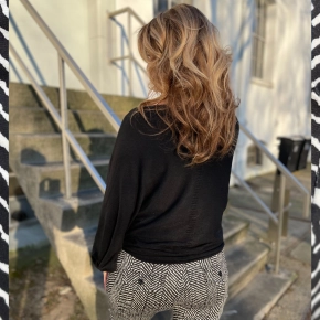 Oversized vleermuis trui ZWART Joney Coco