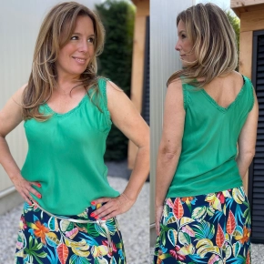 Chastar silk V-hals topje Terry FELGROEN SALE