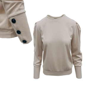 Beige sweater 3 knoopjes Noa