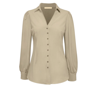 Travelstof blouse Triple Nine beige SALE