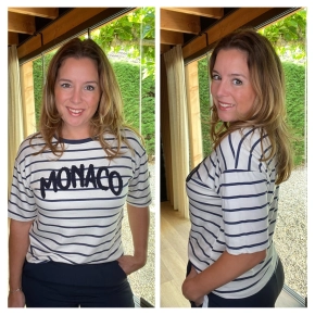 Monaco gestreept T-shirt Gemma Ricceri donkerblauw