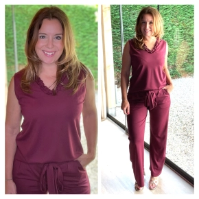 Bordeauxrode dames set