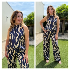 Vera Jo set broek en top dierenprint navy