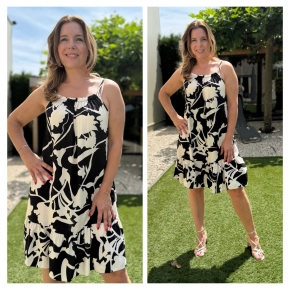 Zomerjurk Musthaves by Elja zwart wit bloemenprint