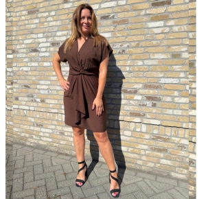Azzurro choco overslagjurk met tailleband