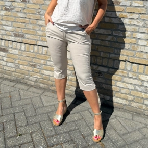 Capri broek met visgraatmotief beige SALE