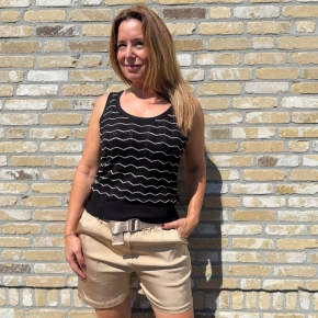 Gemma Ricceri fijn gebreid topje black met goud accenten