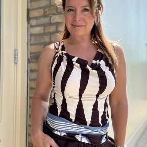 Choco watervalhals  print top met ster