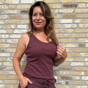 Gemma Ricceri rib-top bordeaux-goud