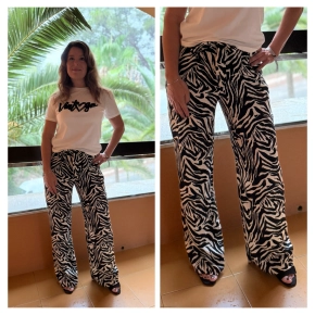 Gemma Ricceri viscose zebraprint broek