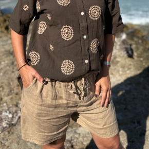 Linnen short camel Boebou SALE