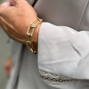 Vierkante schakel armband goud