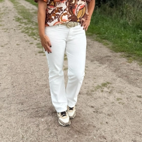 Norfy Stella straight high waist spijkerbroek – ivoorwit K853