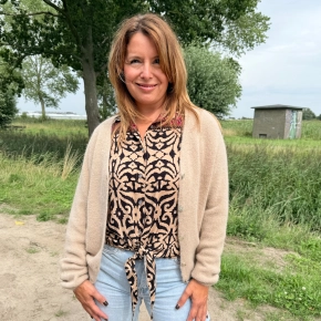 Gemma Ricceri beige vest met alpaca