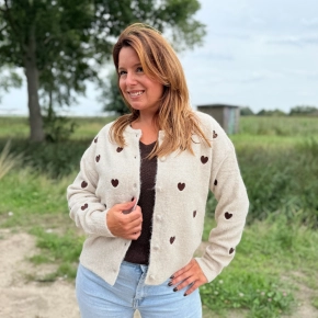Beige vest hartjes Yara