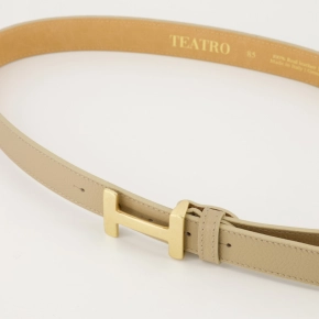 Hera Big riem taupe – Leren damesriem met goudkleurige gesp