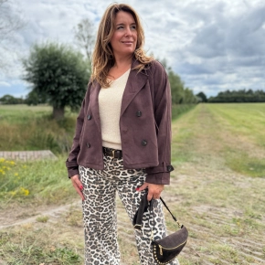 Suedine jasje choco Janine SALE