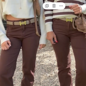 Hera Big riem brons – Leren damesriem met goudkleurige gesp