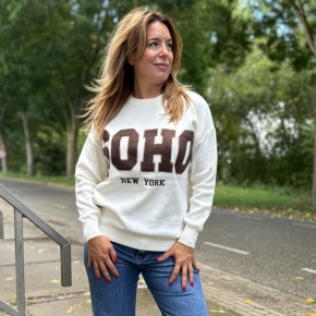 Soho trui dames – Ivoor-choco