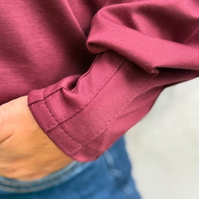 Burgundy blouse aparte mouwen Letty