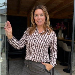 Soft collectie print blouse Stefanie Bibi choco SALE