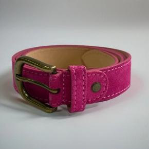 Suede riem fuchsia brons