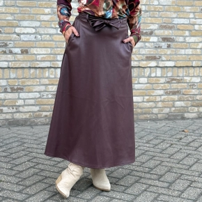 Vera Jo lederlook rok burgundy