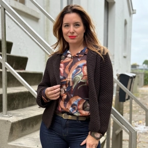 Bruin gebreid vestje Vaya SALE