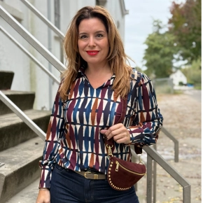 Polo shirt Elin bordeauxrood donkerblauw