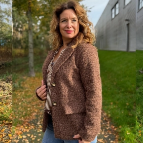 Wol look blazer Letty – Bruin damesblazer