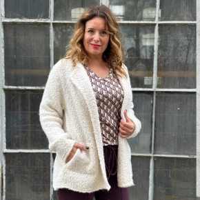 Ivoor bouclé vest Tess SALE