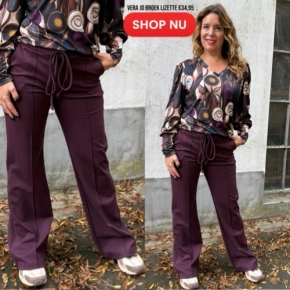 Vera Jo punto broek aubergine Lizette
