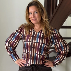 Polo shirt Elin jeansblauw choco