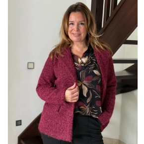 Wol look blazer Letty – bordeauxrood damesblazer