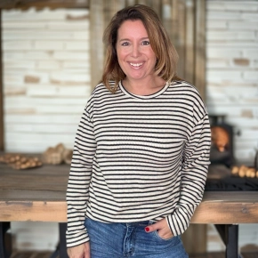 Gemma Ricceri strepen shirt zwart