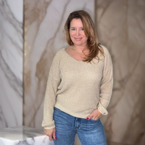 Shiny trui Nola beige