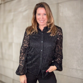 Gemma Ricceri kanten blouse zwart met vast topje