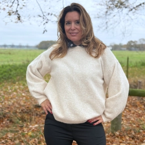 Alpaca trui dames – Zachte ivoor wollen trui