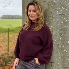 Alpaca trui dames – Zachte bordeaux wollen trui