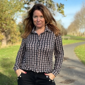 Soft collectie print blouse Stefanie Bibi zwart