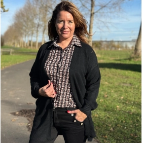 Gemma Ricceri vest middellang zwart