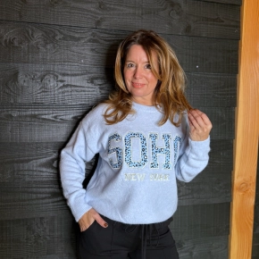 Soho trui lichtblauw panter