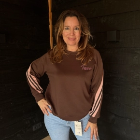 Tesoro sweater met bies roze