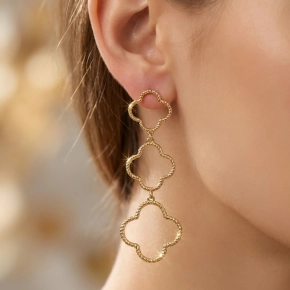 Oorbelletjes klaver gold