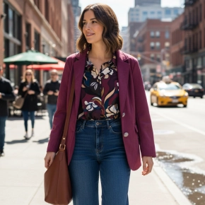 Gemma Ricceri suedine blazer berry – Zacht & stijlvol | Kenza Moda